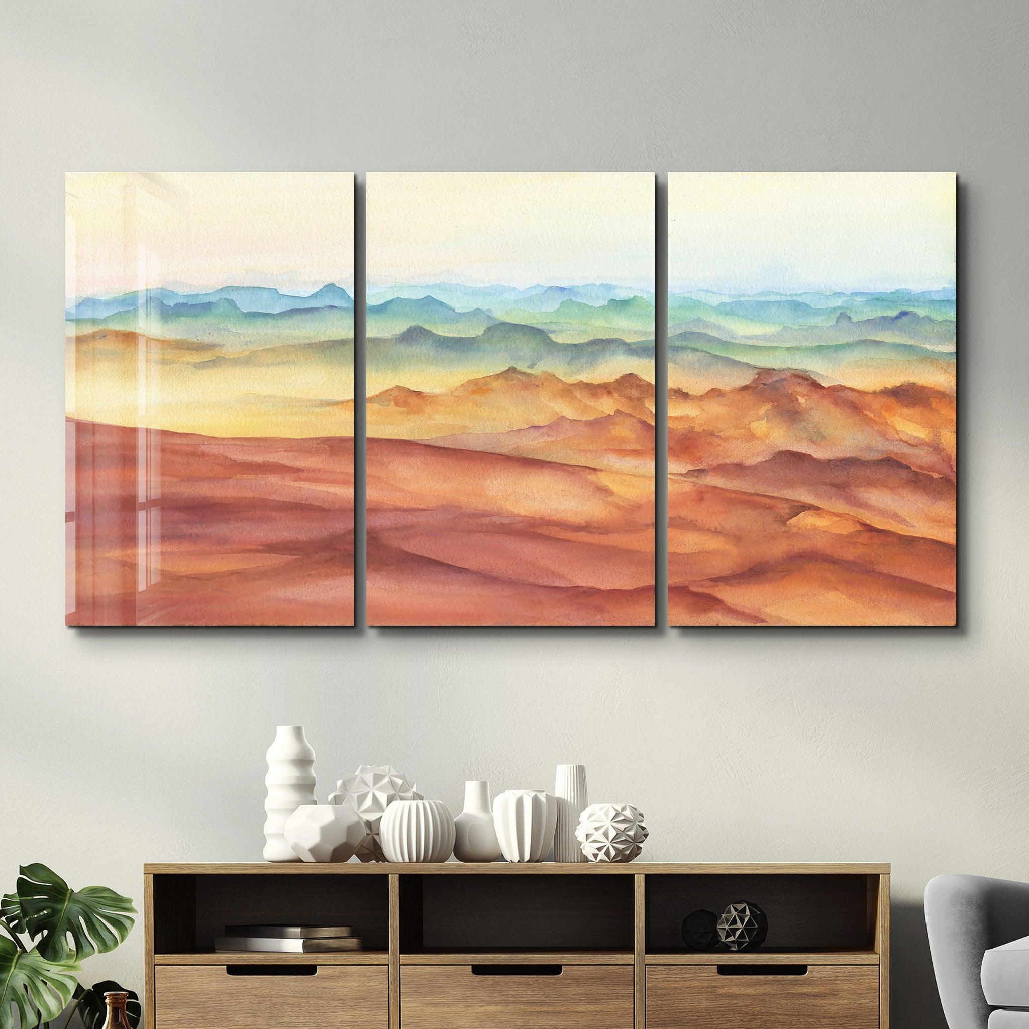 ・"Sand Sea - Trio"・Glass Wall Art - ArtDesigna Glass Printing Wall Art