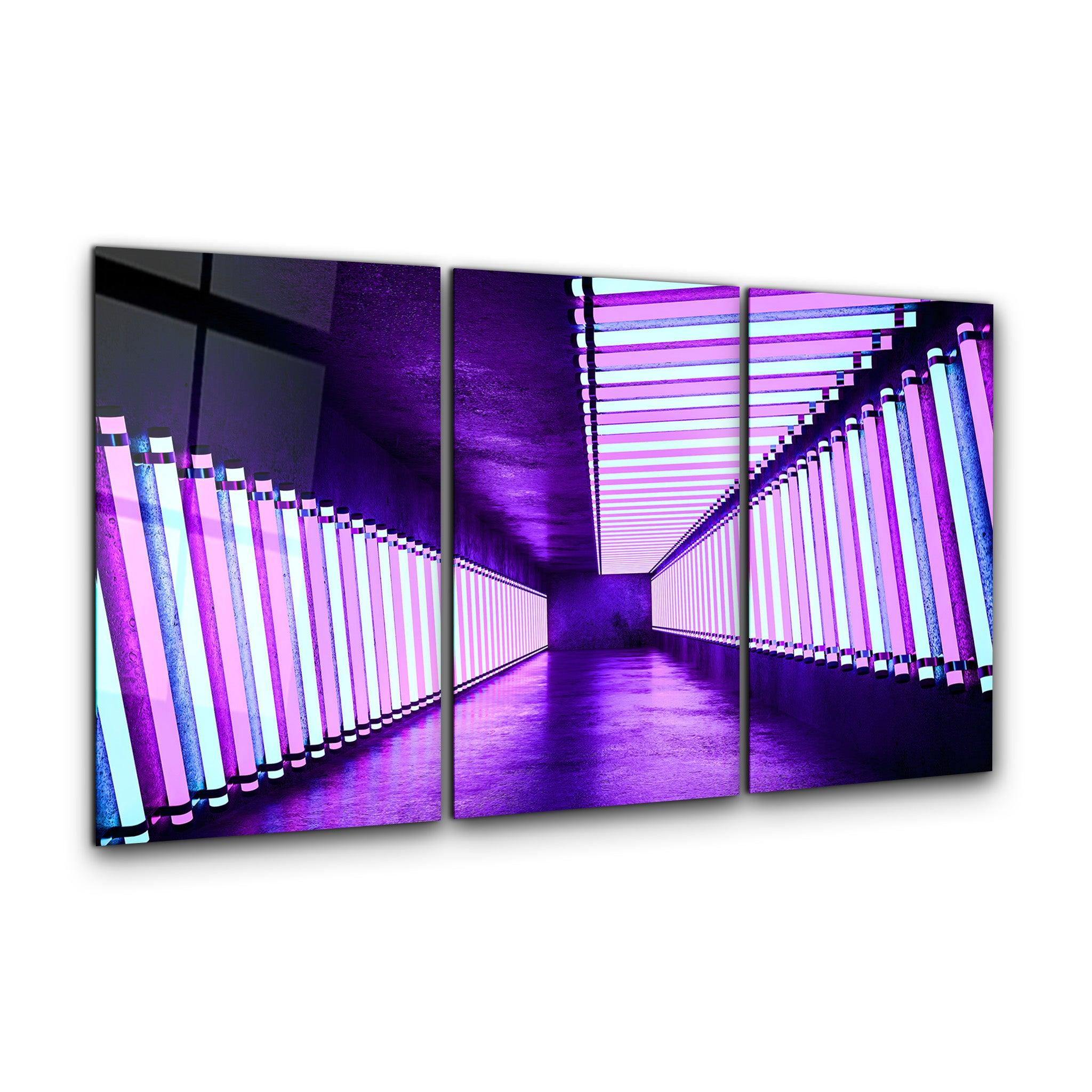 ・"Neon Road - Trio"・Glass Wall Art - ArtDesigna Glass Printing Wall Art