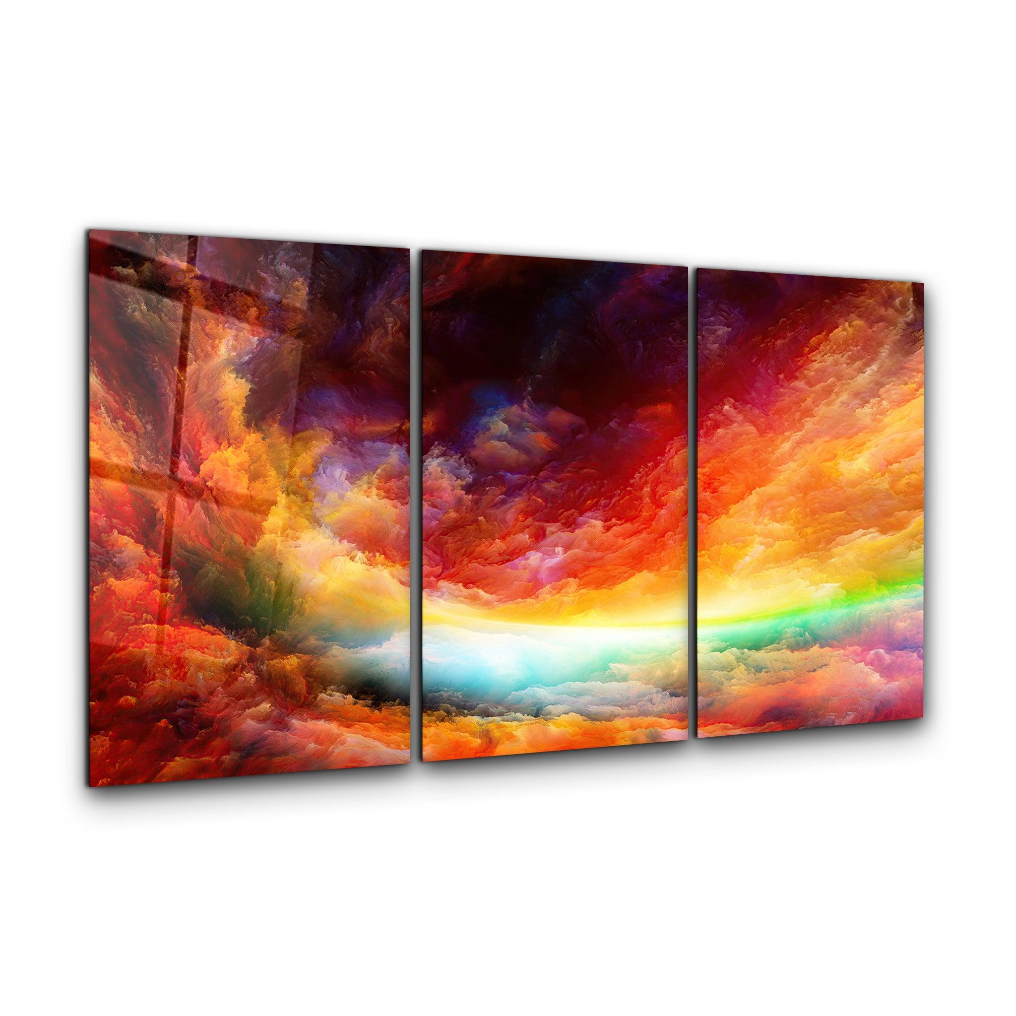 ・"Rainbow Clouds - Trio"・Glass Wall Art - ArtDesigna Glass Printing Wall Art