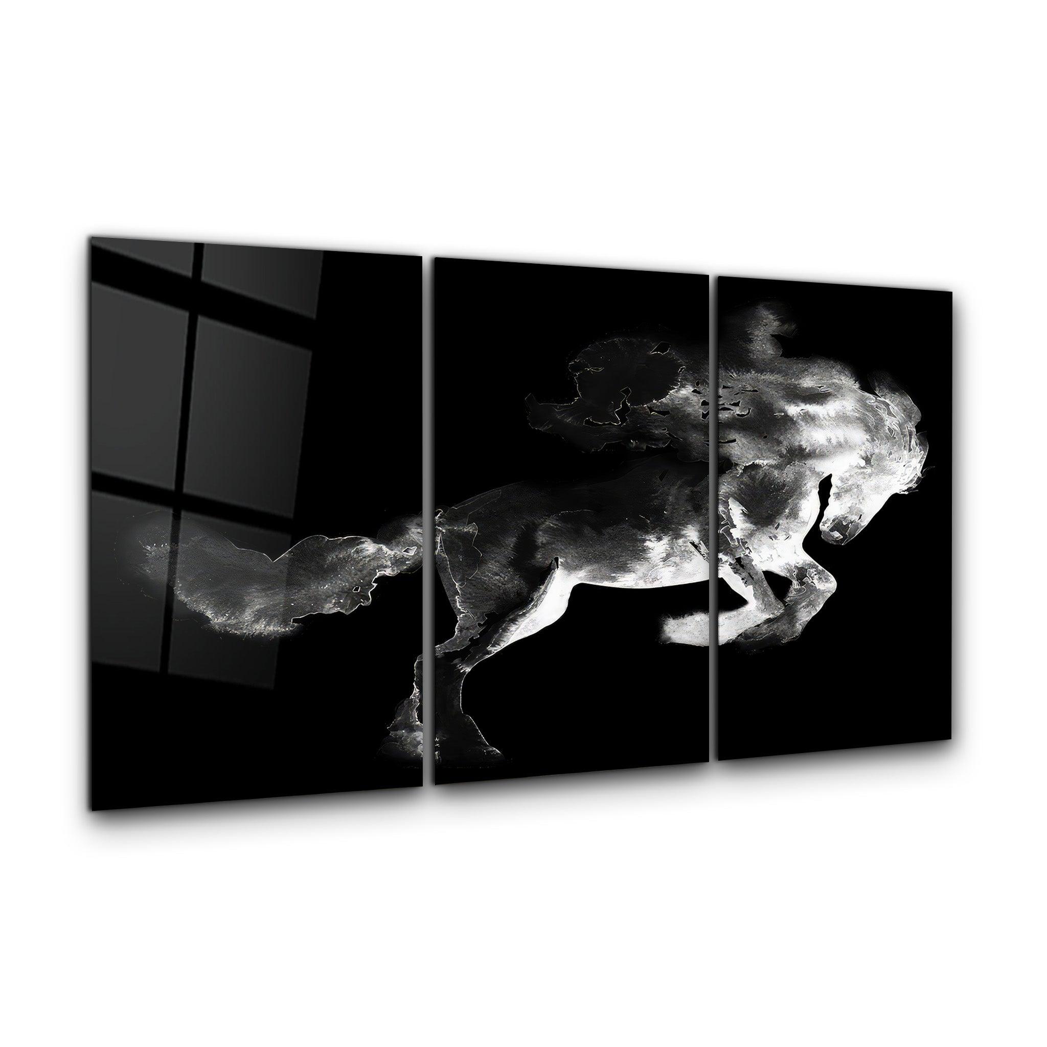 ・"Ghost Horse - Trio"・Glass Wall Art - ArtDesigna Glass Printing Wall Art