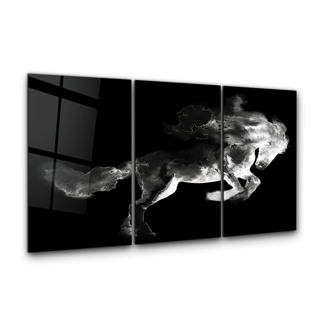 ・"Ghost Horse - Trio"・Glass Wall Art