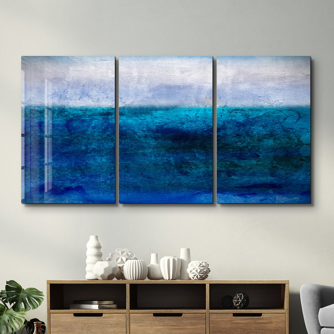 ・"Blury Sea - Trio"・Glass Wall Art