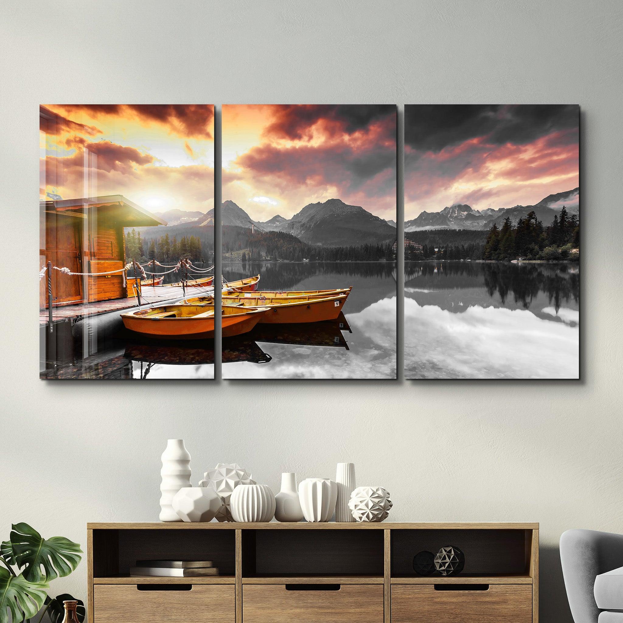 ・"Silent Lake V2 - Trio"・Glass Wall Art - ArtDesigna Glass Printing Wall Art