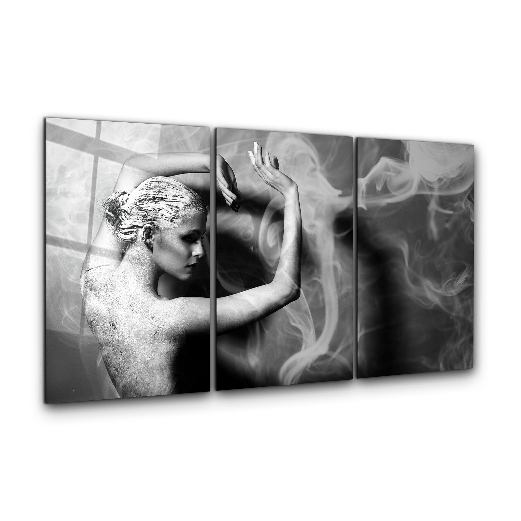 ・"Dancing with Smoke - Trio"・Glass Wall Art - ArtDesigna Glass Printing Wall Art
