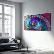 ・"Blue Swirl - Trio"・Glass Wall Art - ArtDesigna Glass Printing Wall Art