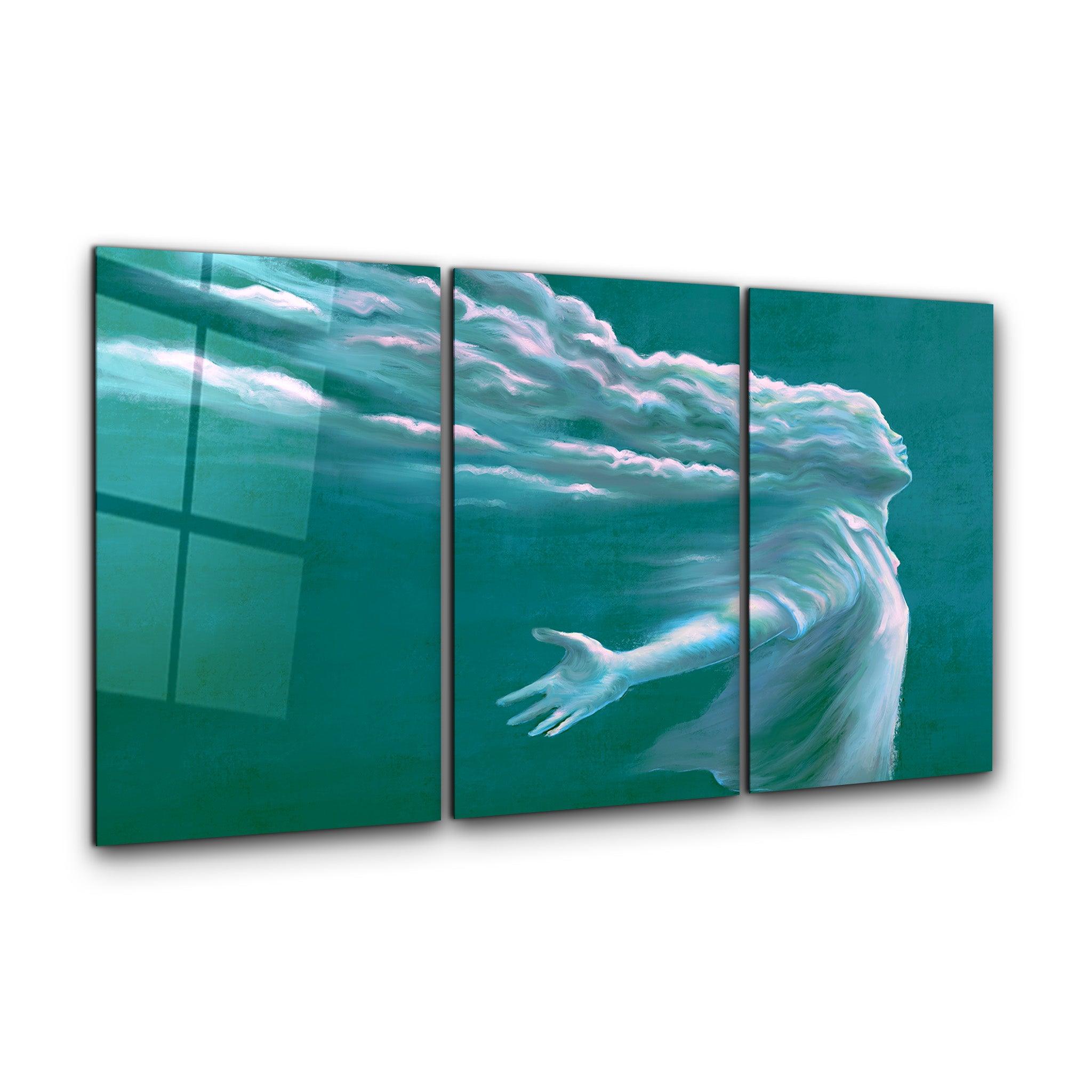 ・"Spirit Of Green - Trio"・Glass Wall Art - ArtDesigna Glass Printing Wall Art