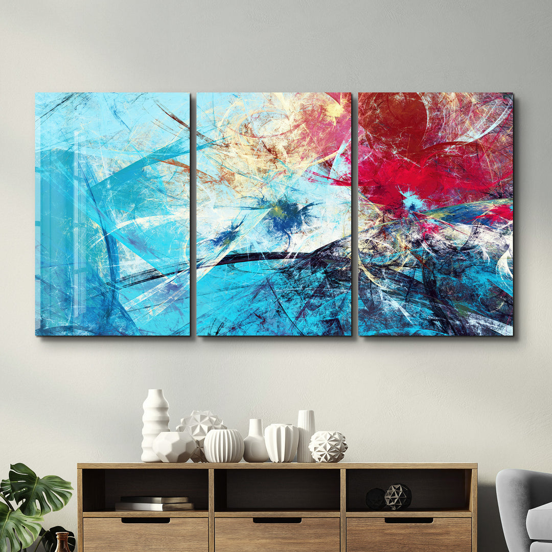 ・"Sea Reflection - Trio"・Glass Wall Art