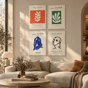 Colorful glass wall art by Artdesigna featuring bold geometric shapes inspired by Matisse Quadro design.