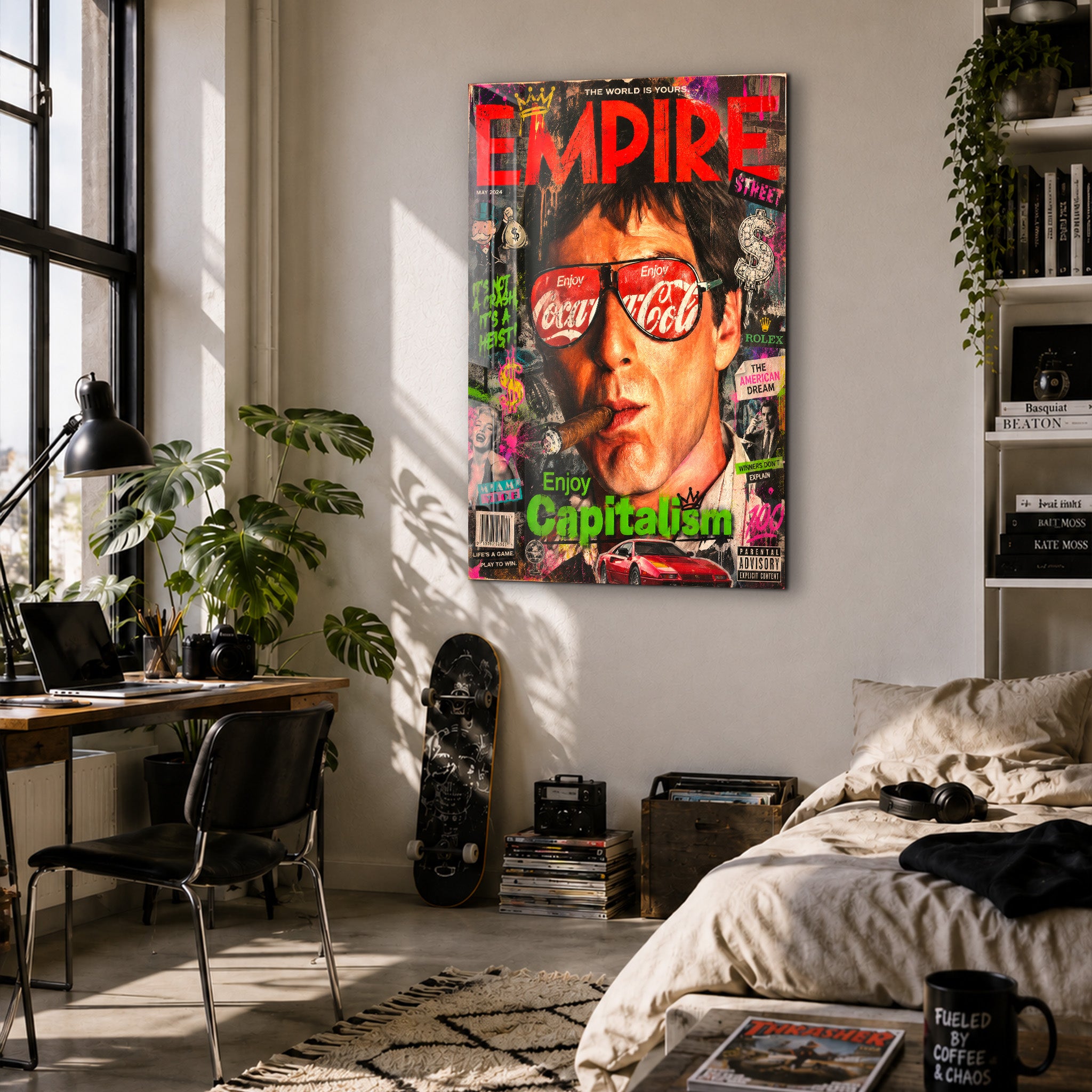 Enjoy Capitalism by Mr. Pablo Costa | Glass Wall Art