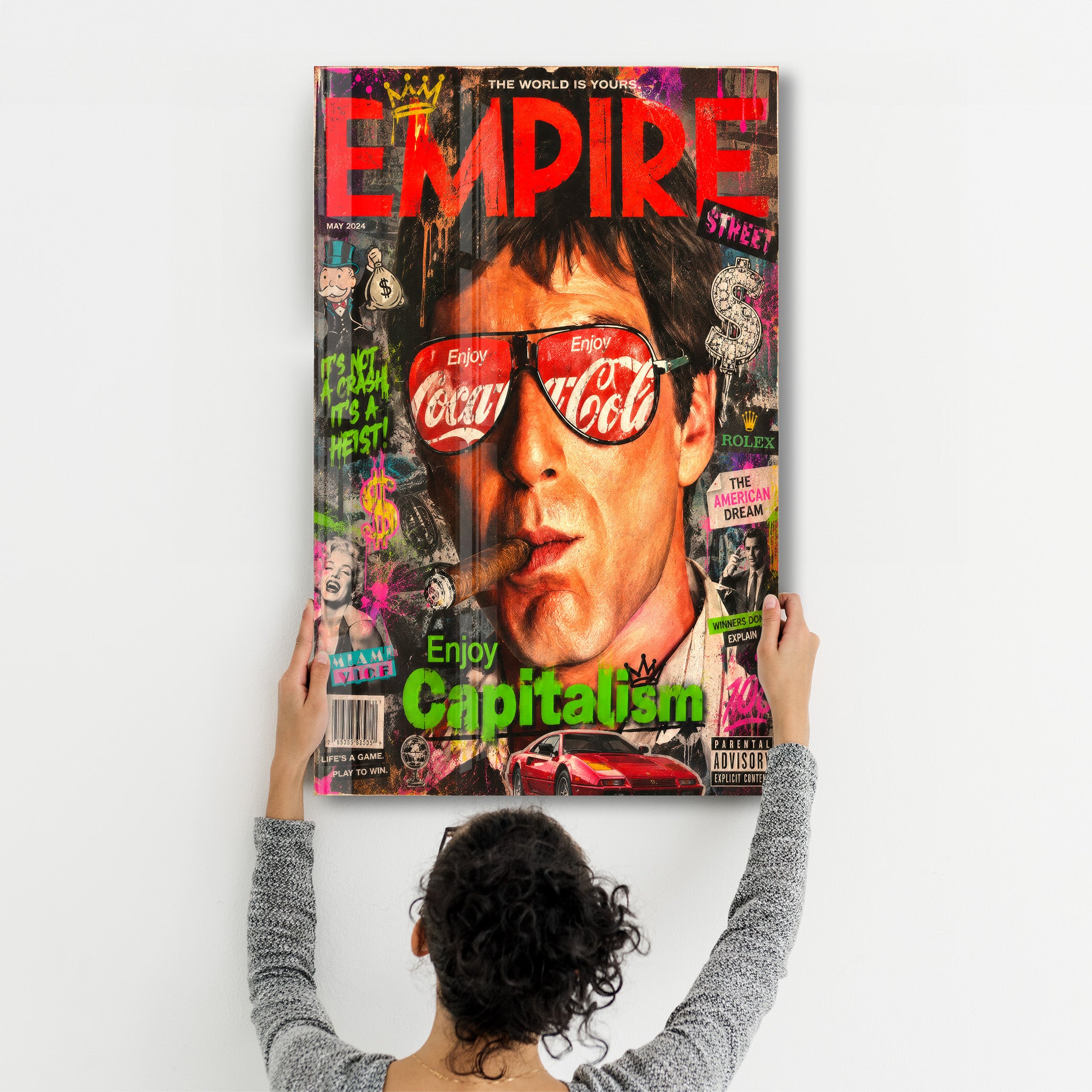 Enjoy Capitalism by Mr. Pablo Costa | Glass Wall Art