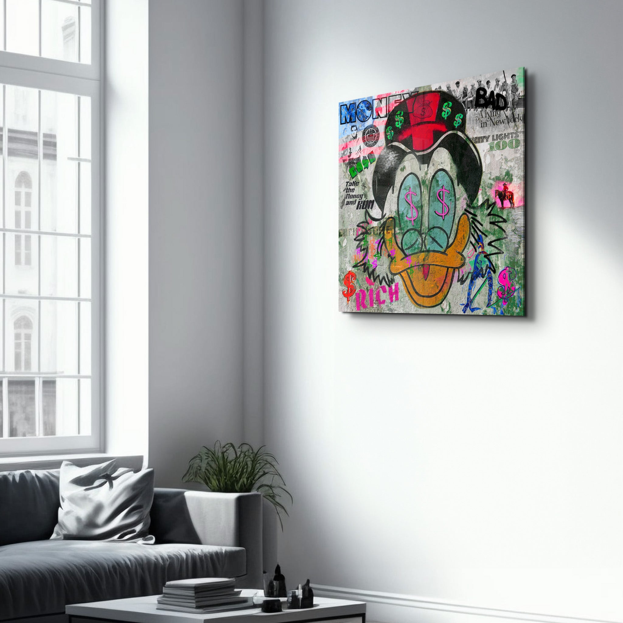 Money Talks by Mr. Pablo Costa | Glass Wall Art