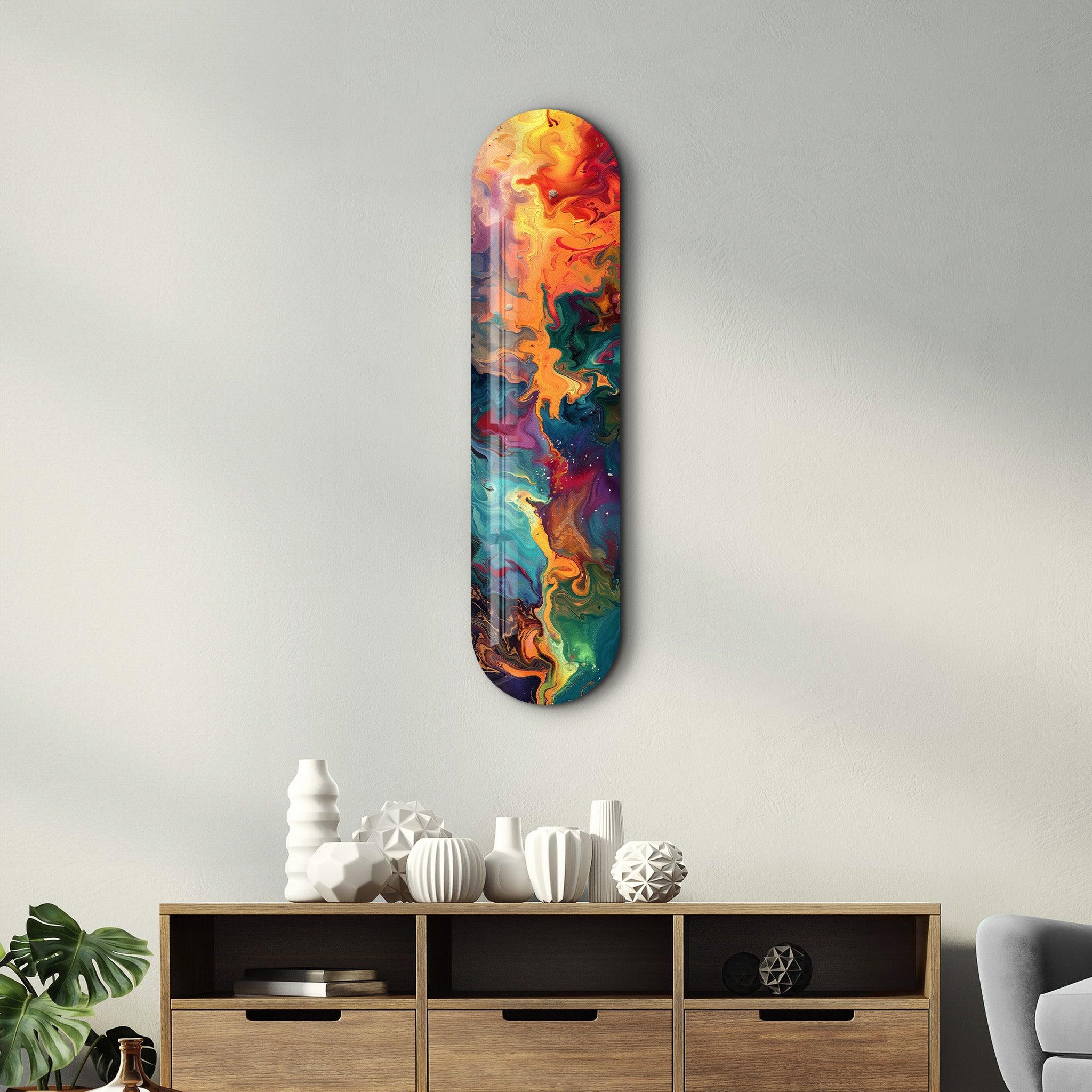 Abstract Paint Waves V2 | Glass Wall Art - ArtDesigna Glass Printing Wall Art