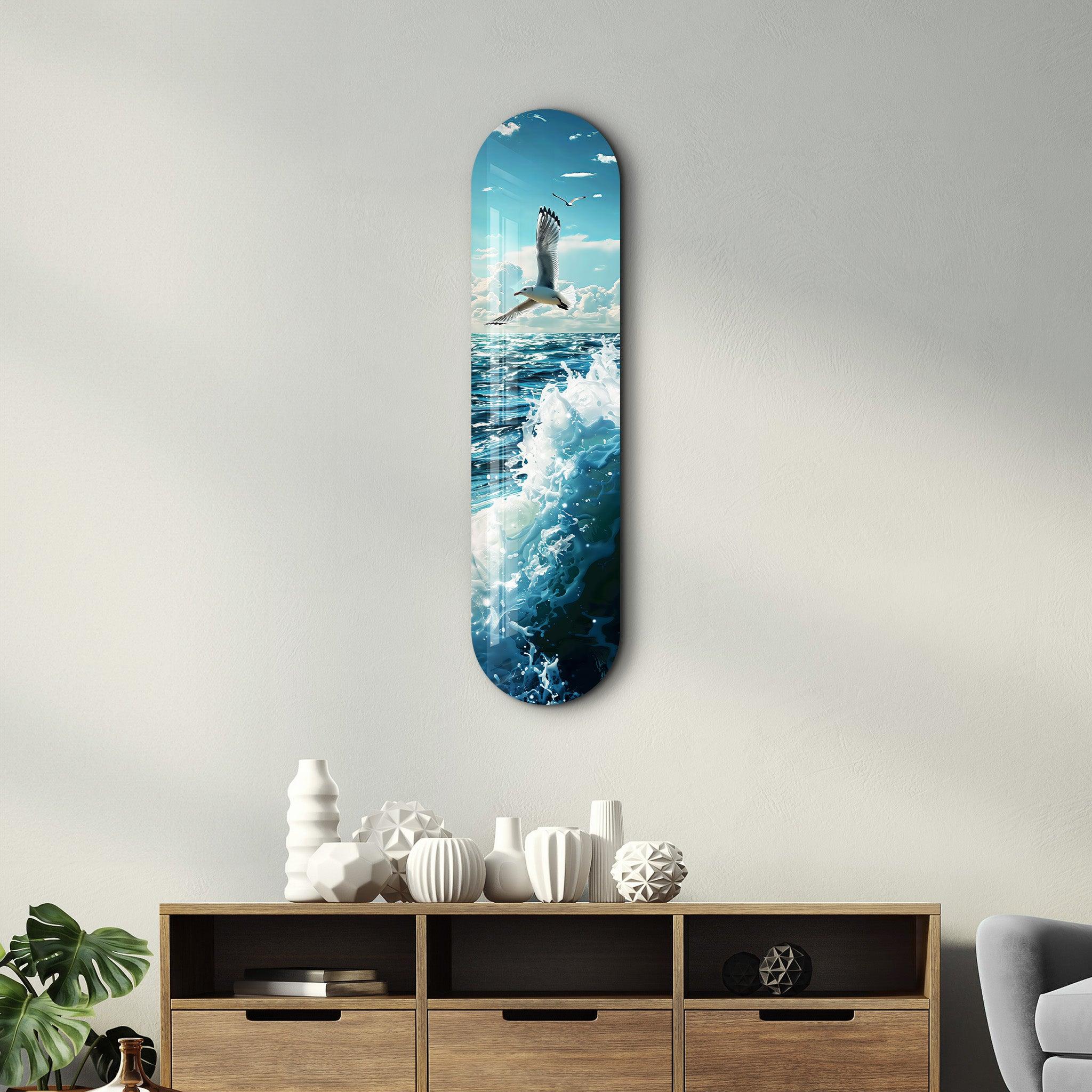 Sea Gull and Ocean | Glass Wall Art - ArtDesigna Glass Printing Wall Art