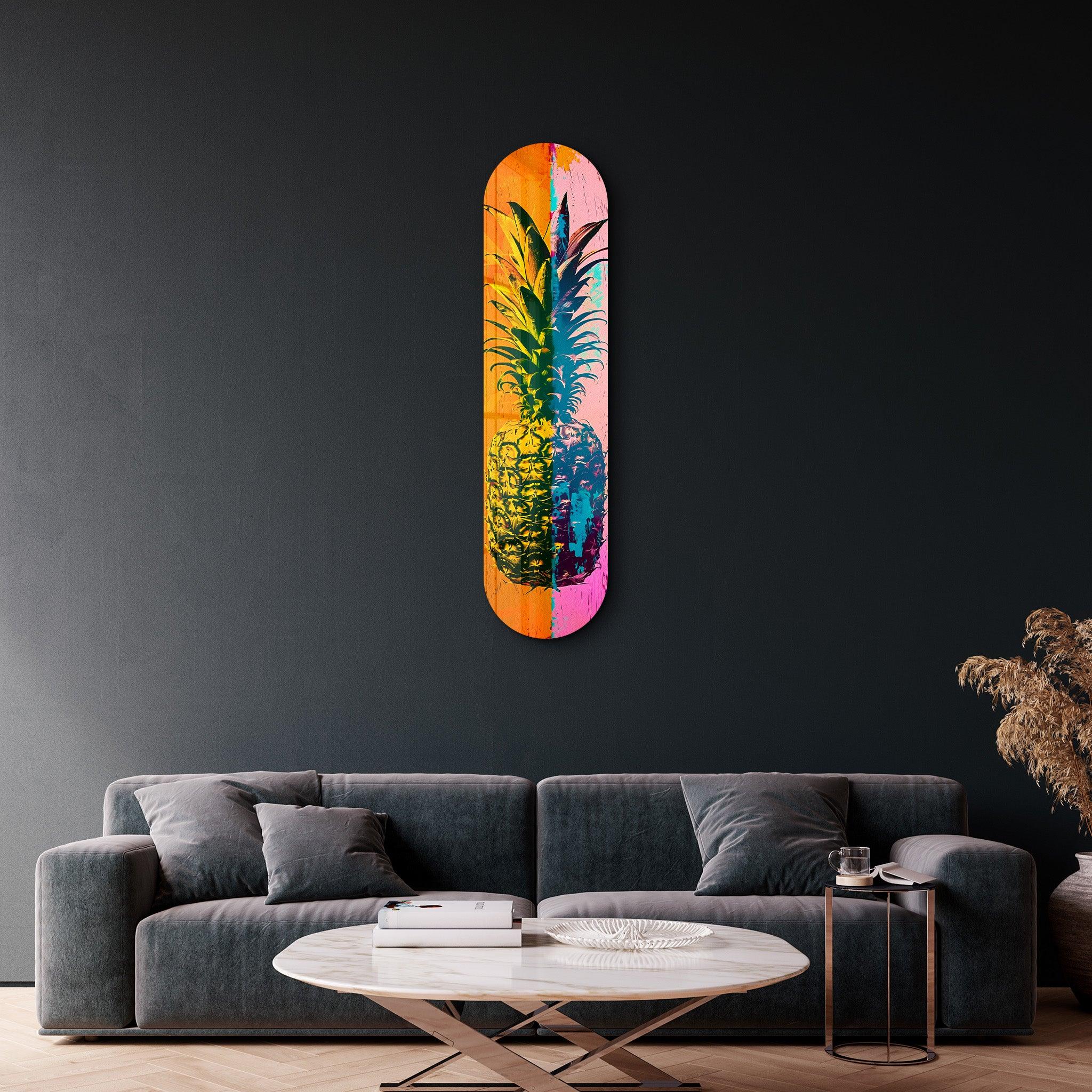 Ananas Pink Orange| Glass Wall Art - ArtDesigna Glass Printing Wall Art