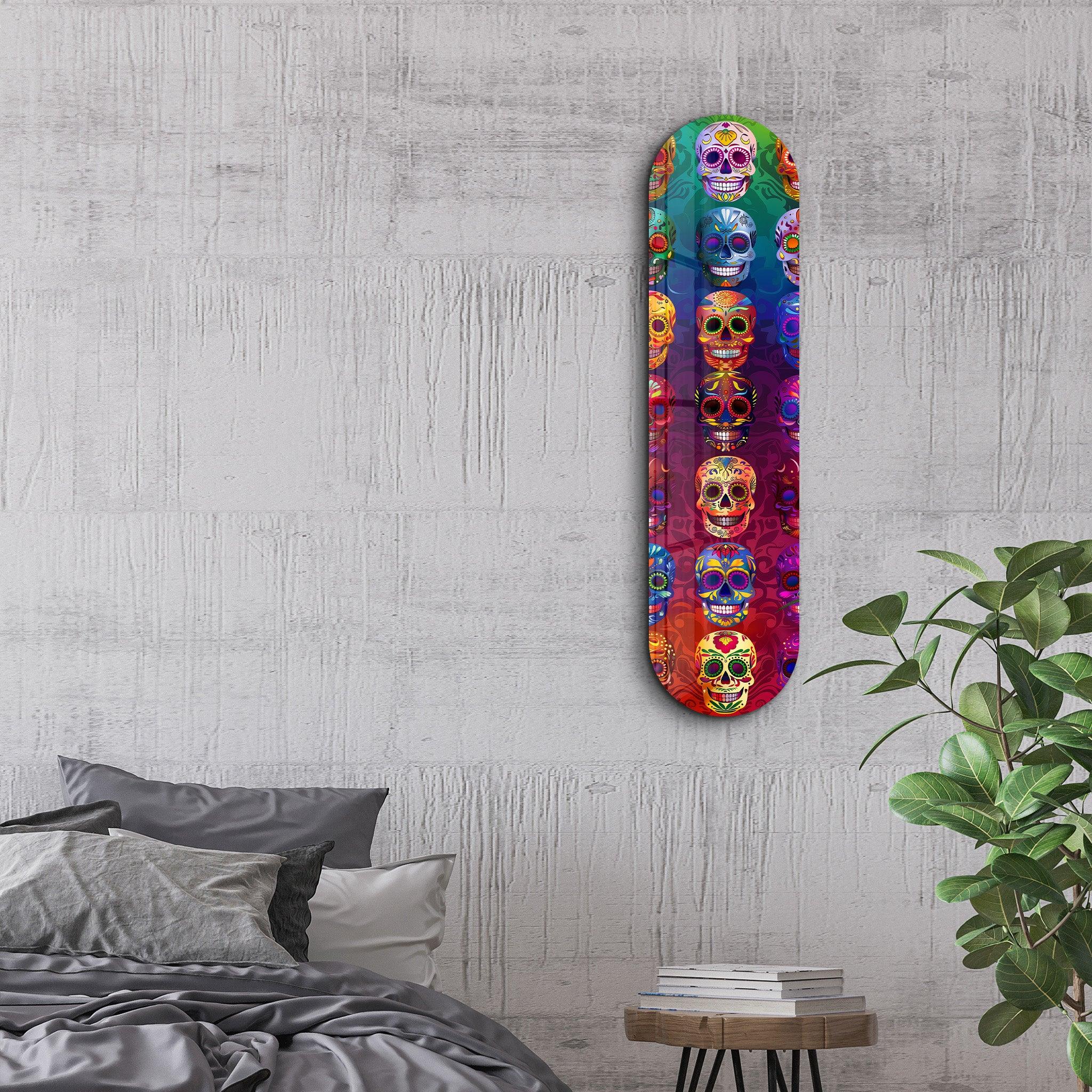 Sugar Skulls | Glass Wall Art - ArtDesigna Glass Printing Wall Art