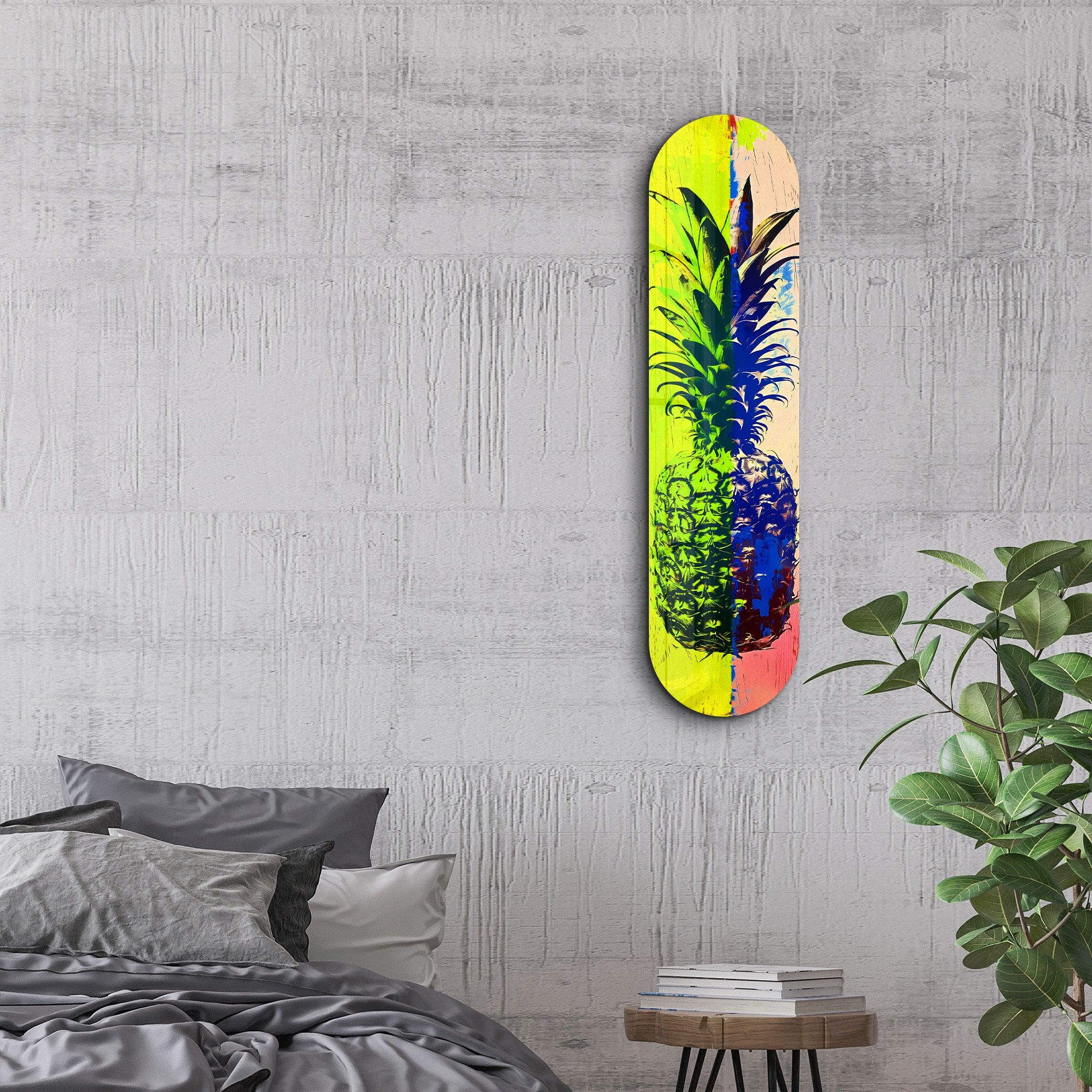 Ananas Lemon Beige | Glass Wall Art - ArtDesigna Glass Printing Wall Art