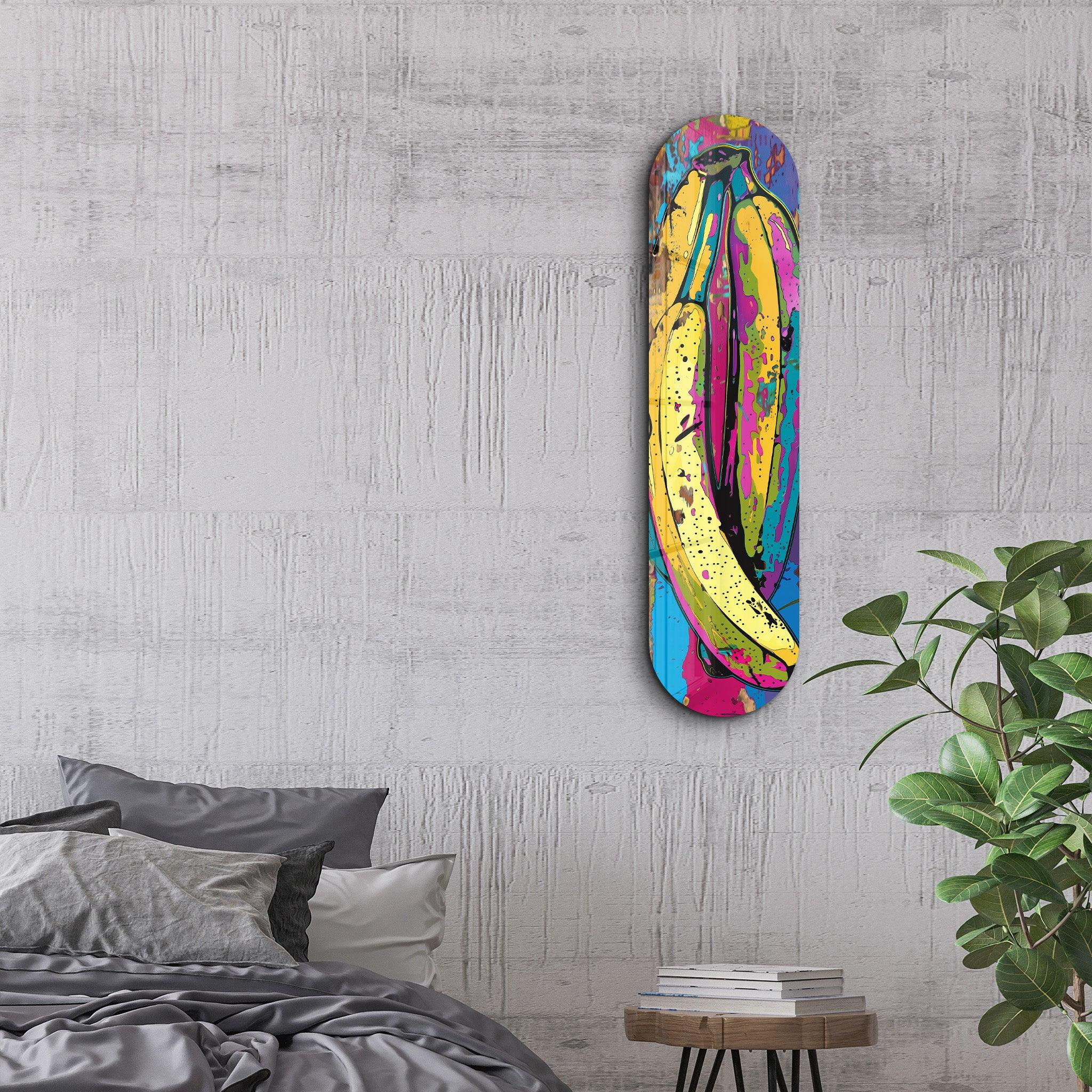 Bananas with Paint | Glass Wall Art - ArtDesigna Glass Printing Wall Art