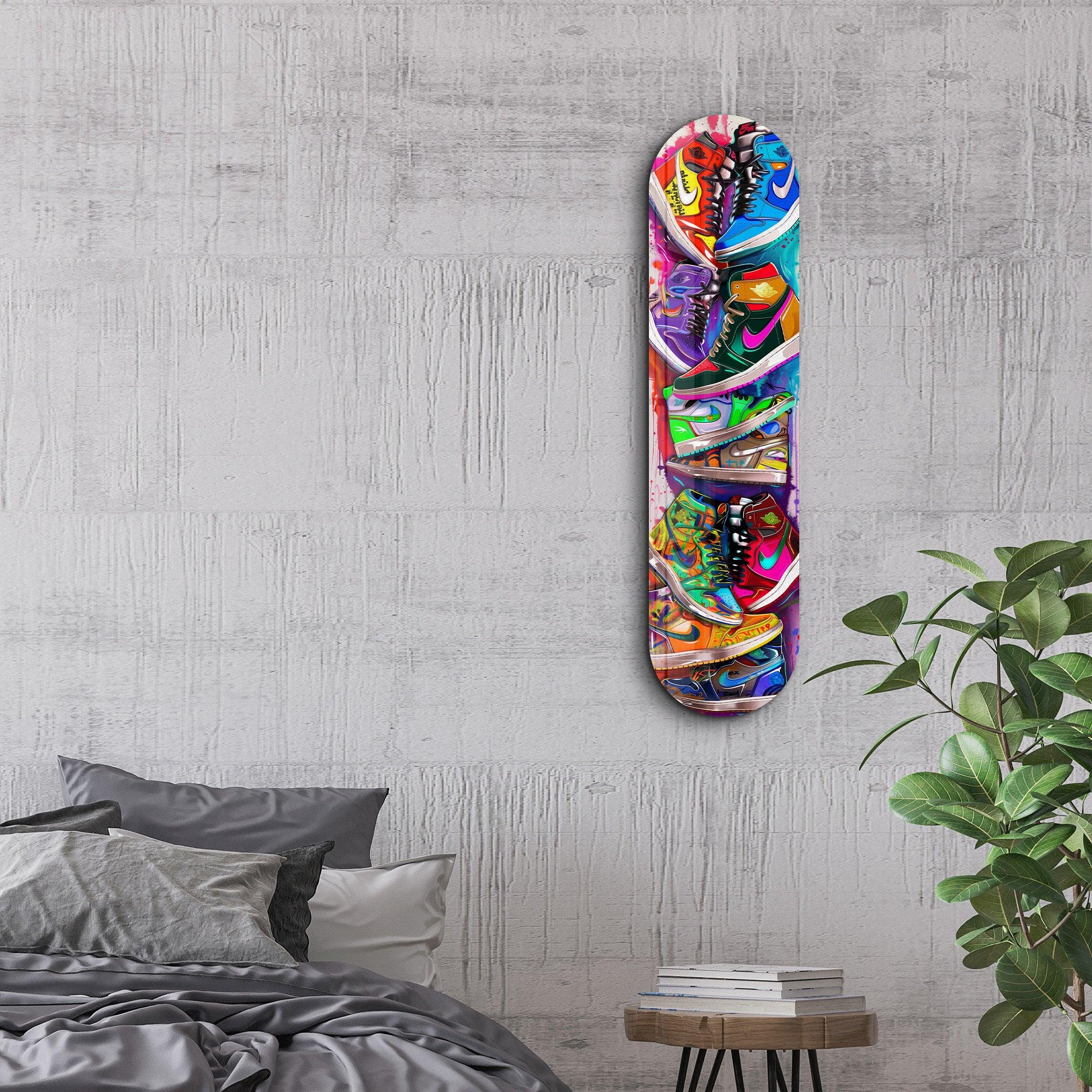 Colorful Sneakers | Glass Wall Art - ArtDesigna Glass Printing Wall Art