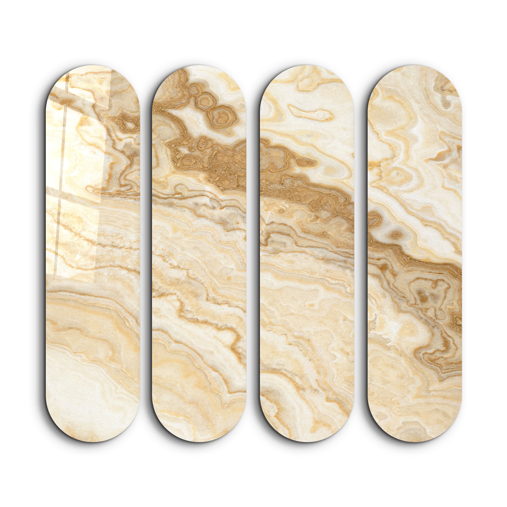 Ivory Onyx Quad | Glass Wall Art