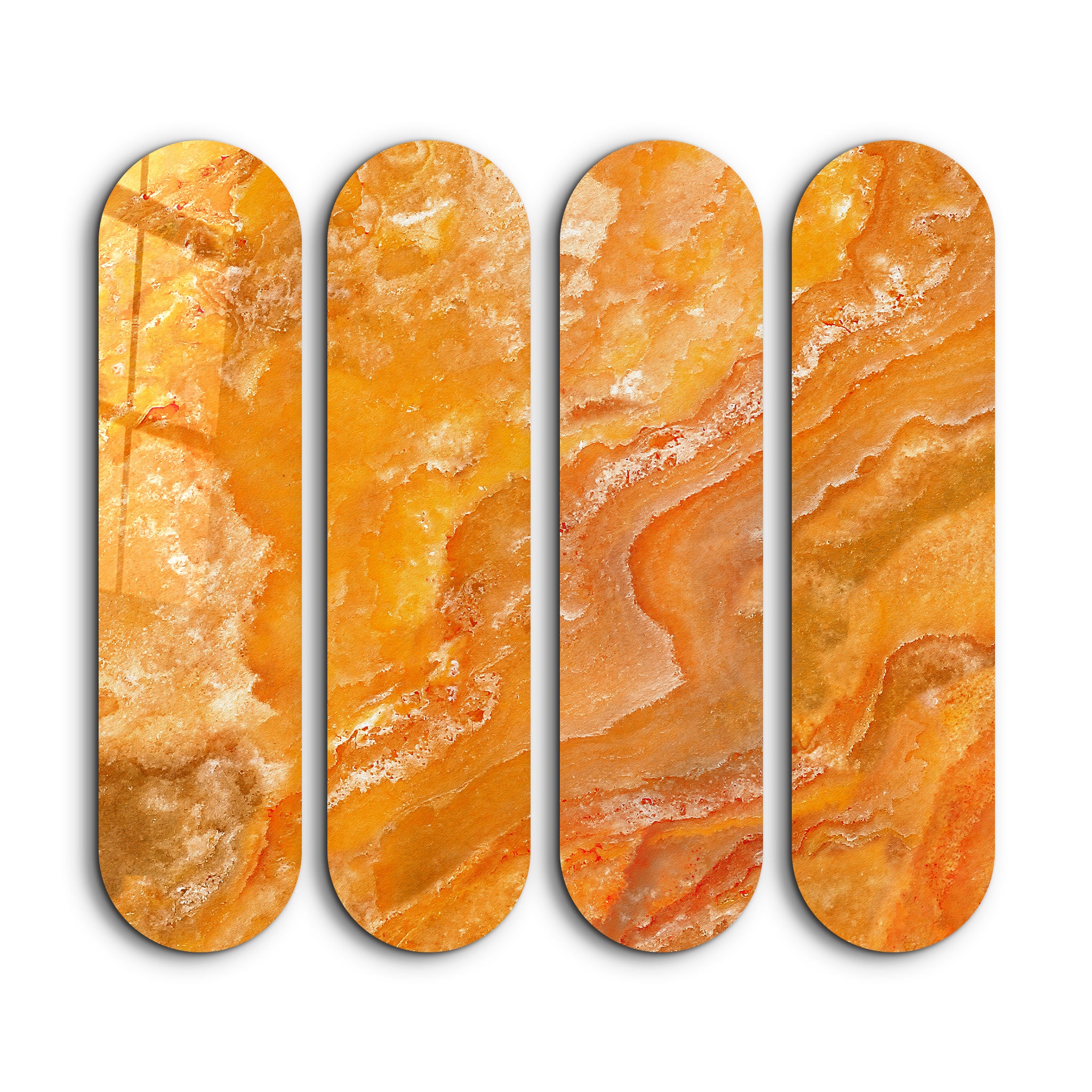Amber Onyx Quad | Glass Wall Art