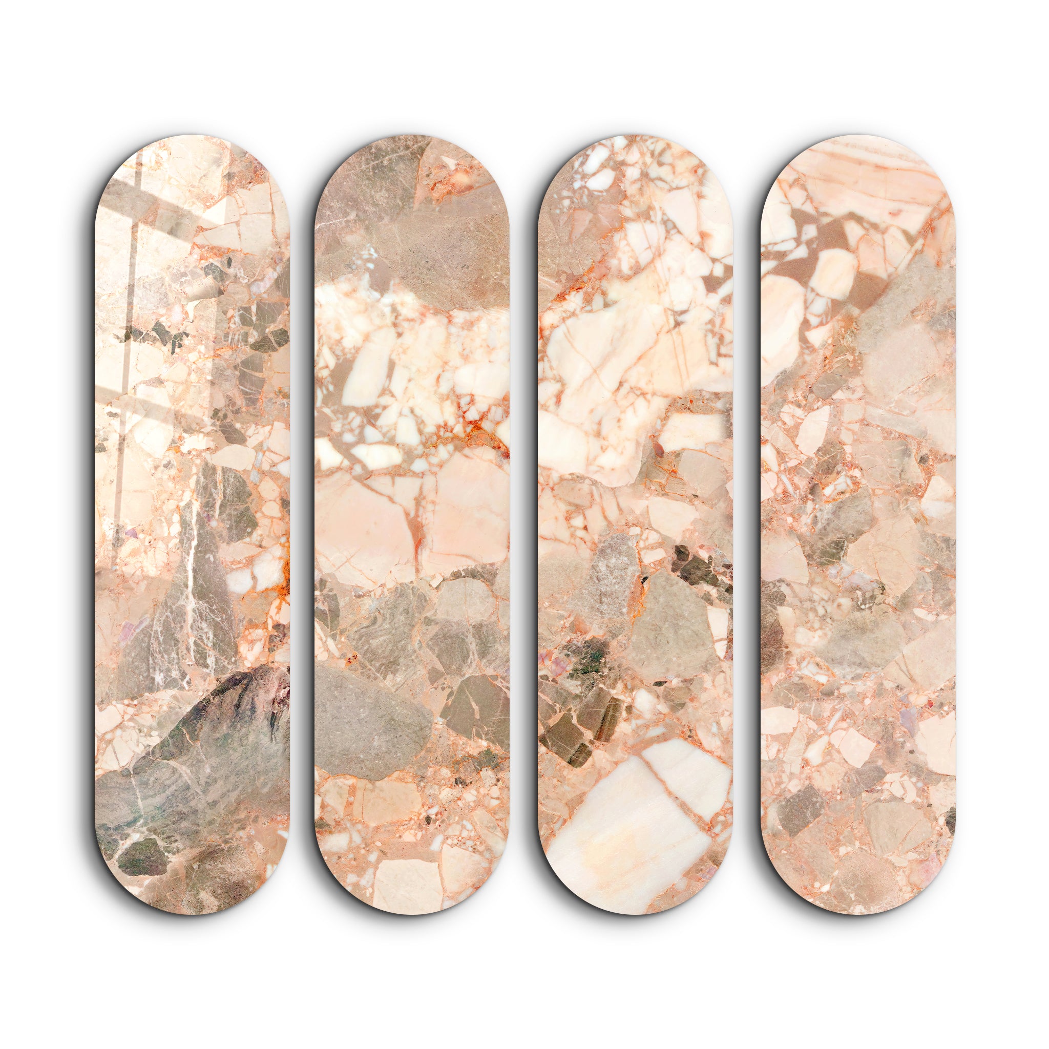 Rose Terrazzo Quad | Glass Wall Art