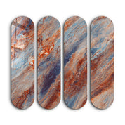 Azure Rust Quad | Glass Wall Art