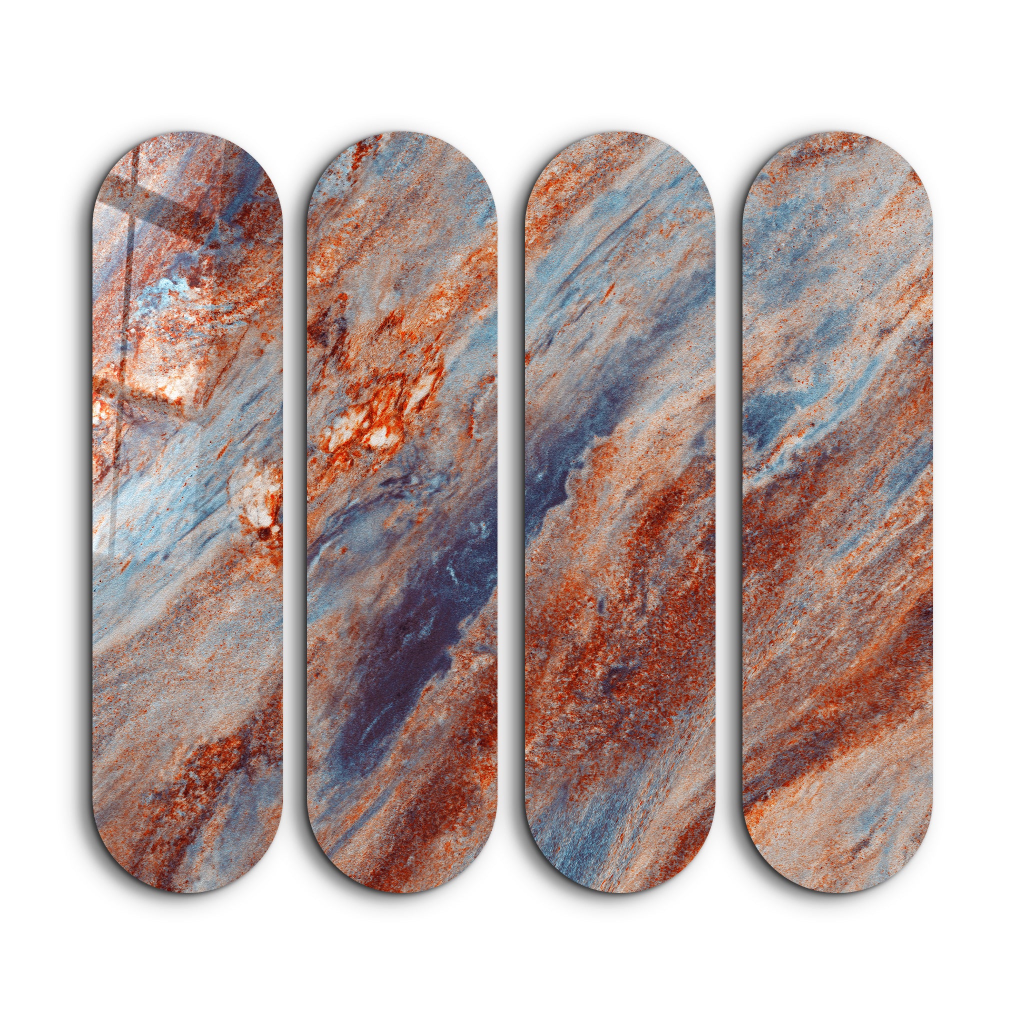 Azure Rust Quad | Glass Wall Art