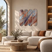 Azure Rust Quad | Glass Wall Art