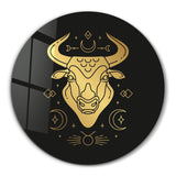 ・"Zodiac Signs - Taurus"・Rounded Glass Wall Art