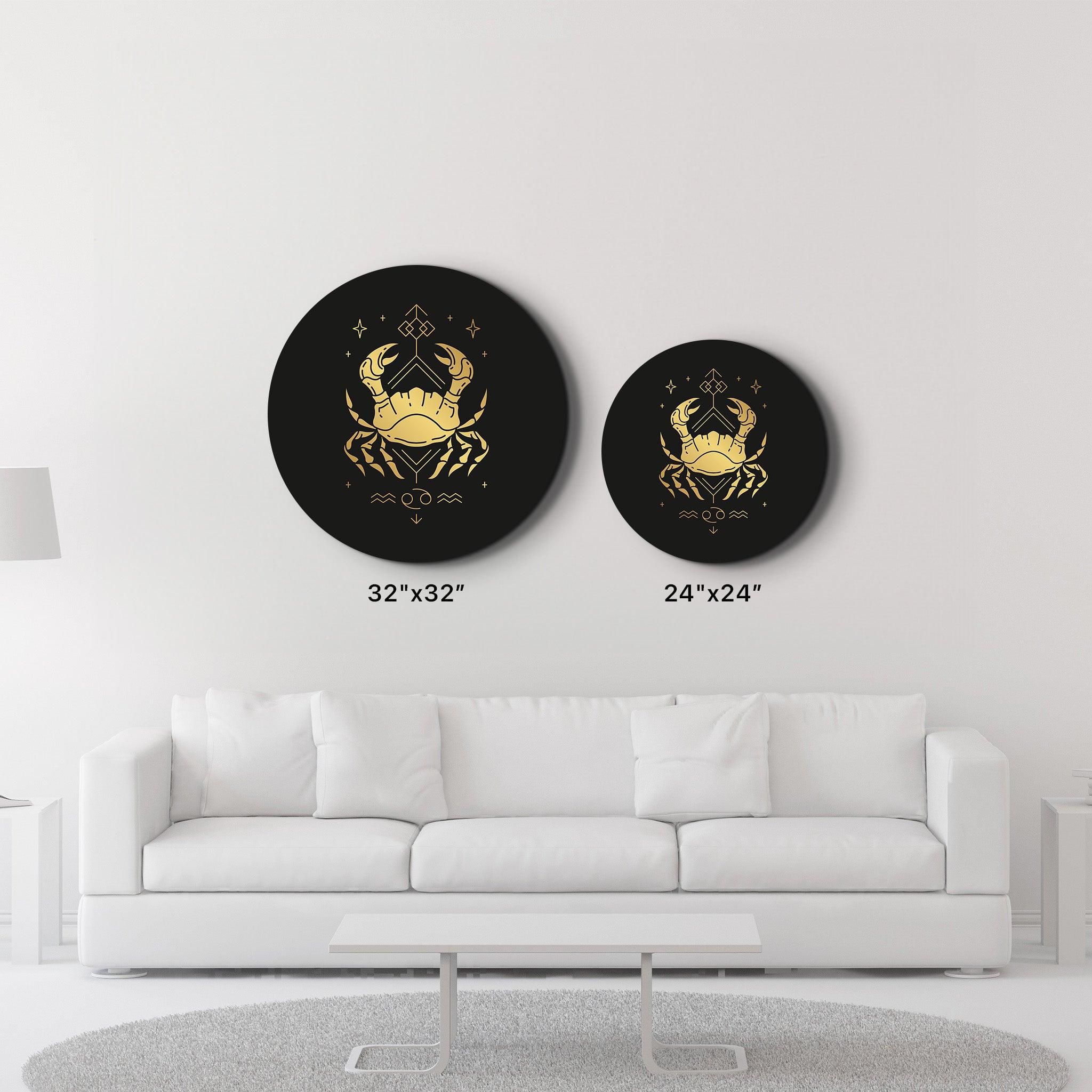 ・"Zodiac Signs - Cancer"・Rounded Glass Wall Art - ArtDesigna Glass Printing Wall Art