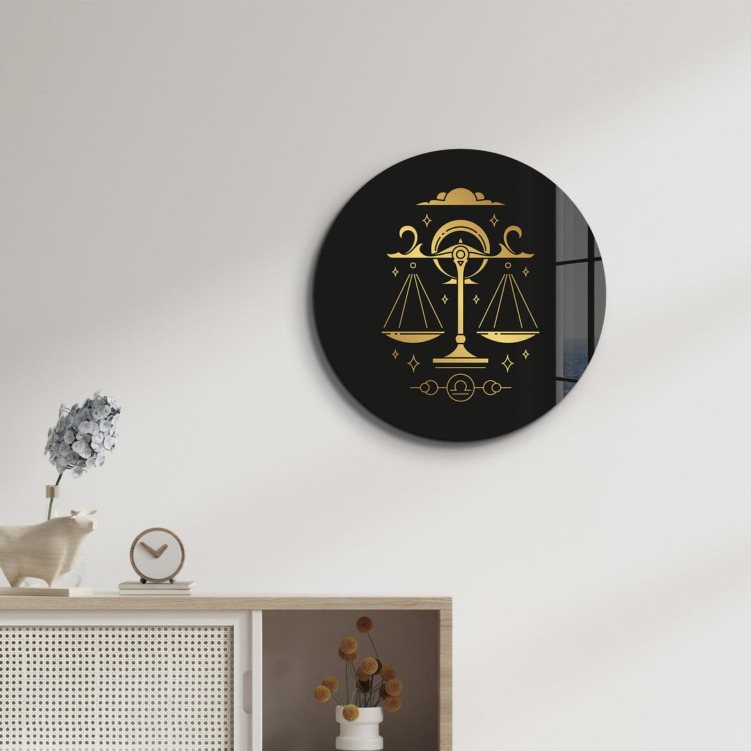 ・"Zodiac Signs - Libra"・Rounded Glass Wall Art