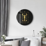 ・"Zodiac Signs - Scorpio"・Rounded Glass Wall Art - ArtDesigna Glass Printing Wall Art