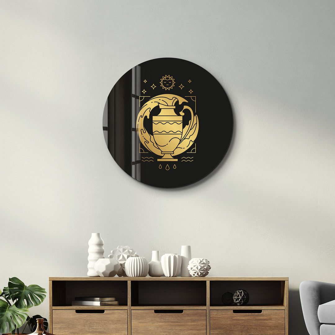 ・"Zodiac Signs - Pisces"・Rounded Glass Wall Art