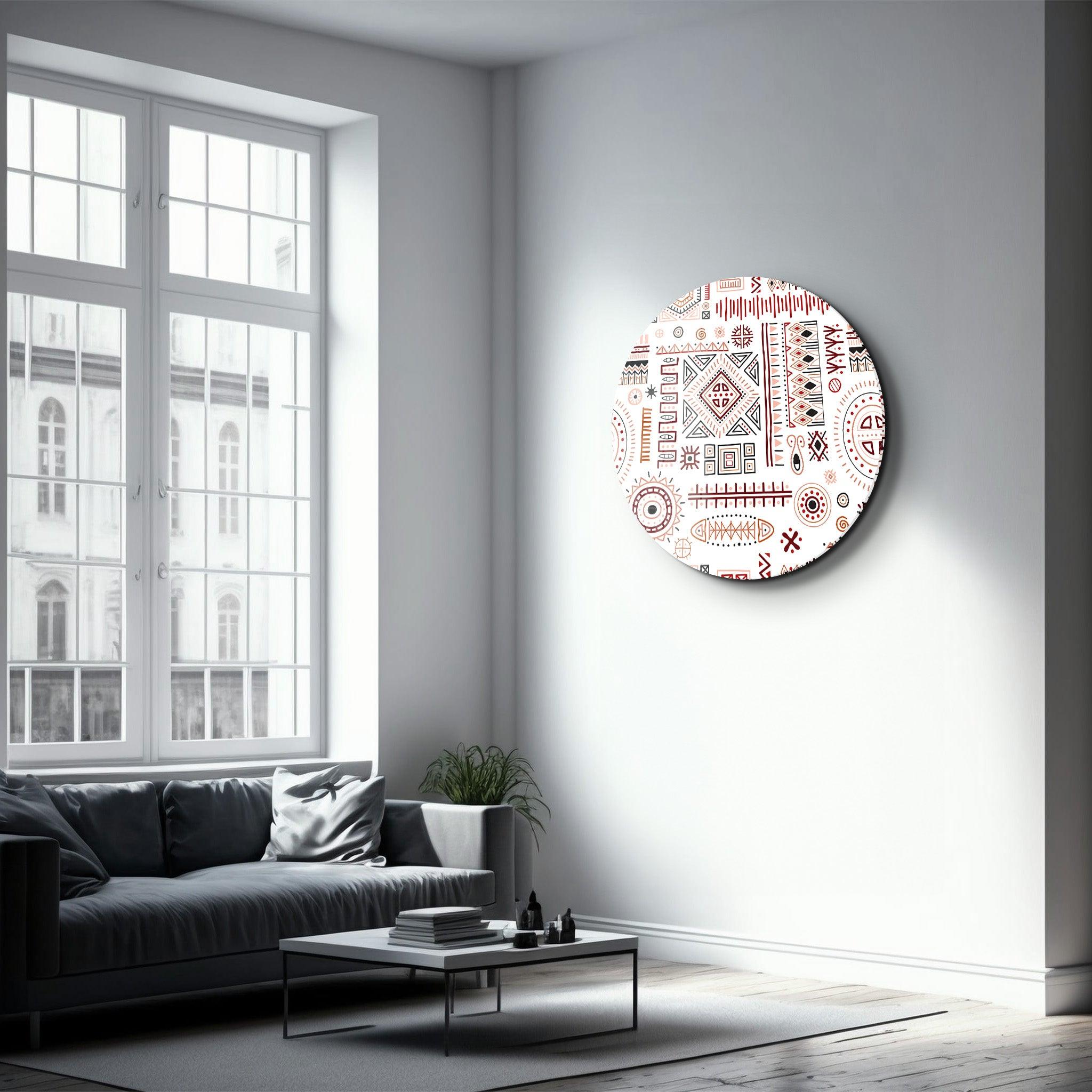 ・"Scandinavian White"・Rounded Glass Wall Art - ArtDesigna Glass Printing Wall Art