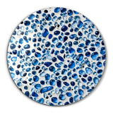 Blue Terrazzo | Rounded Glass Wall Art