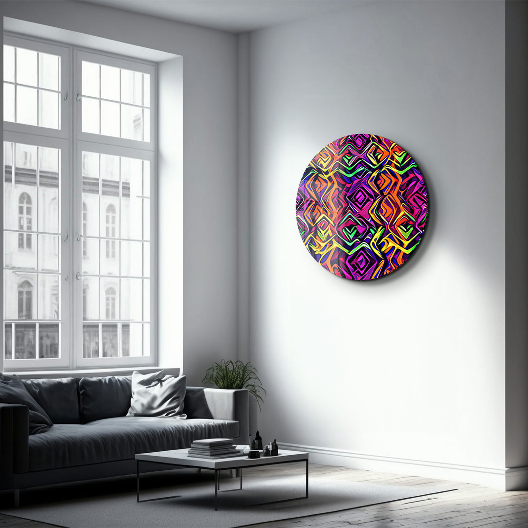 ・"Mixed"・Rounded Glass Wall Art
