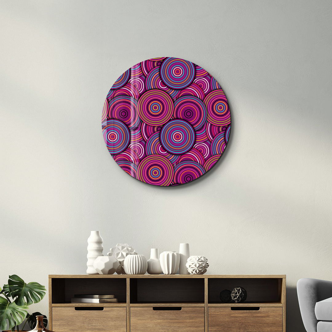 ・"Purple Dream"・Rounded Glass Wall Art
