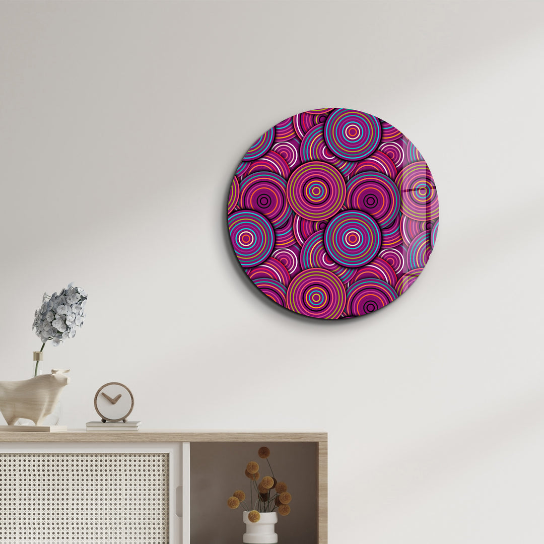 ・"Purple Dream"・Rounded Glass Wall Art