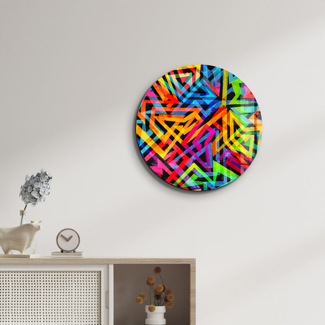 ・"Mixed 2"・Rounded Glass Wall Art