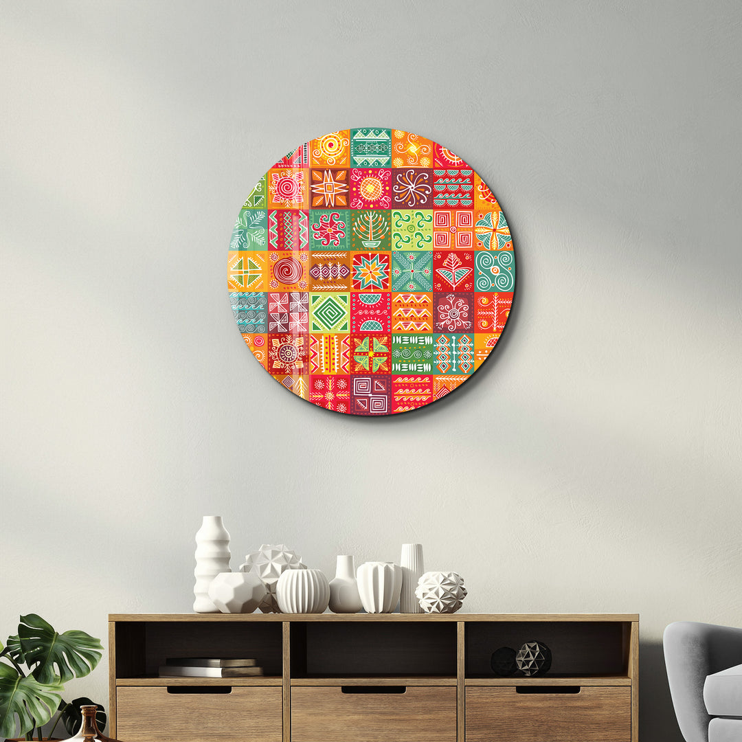 ・"Mosaica 2"・Rounded Glass Wall Art