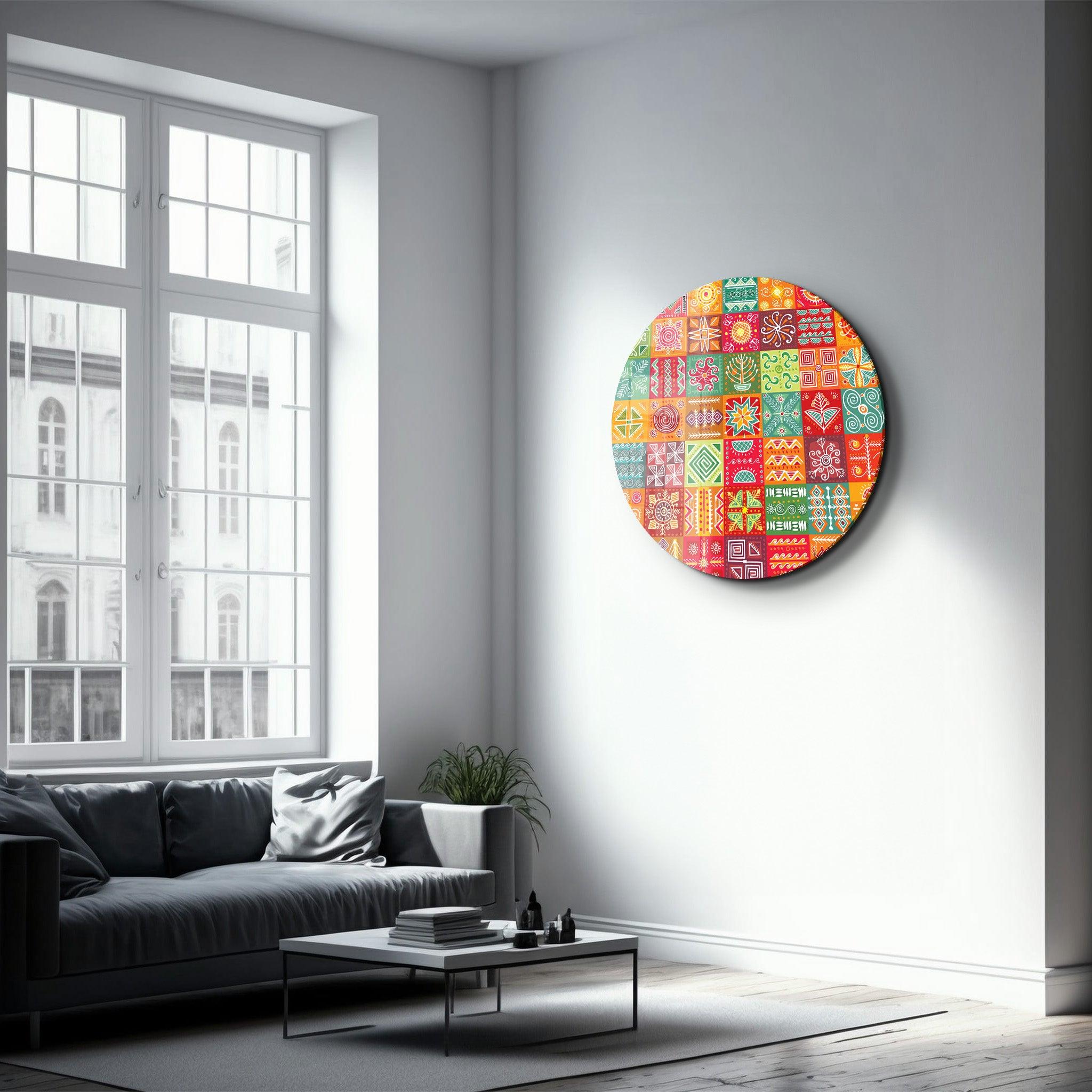 ・"Mosaica 2"・Rounded Glass Wall Art - ArtDesigna Glass Printing Wall Art