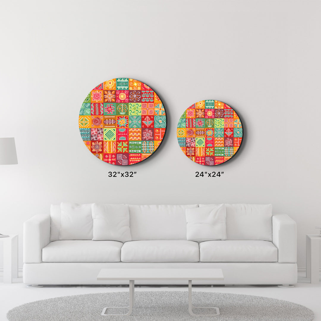 ・"Mosaica 2"・Rounded Glass Wall Art