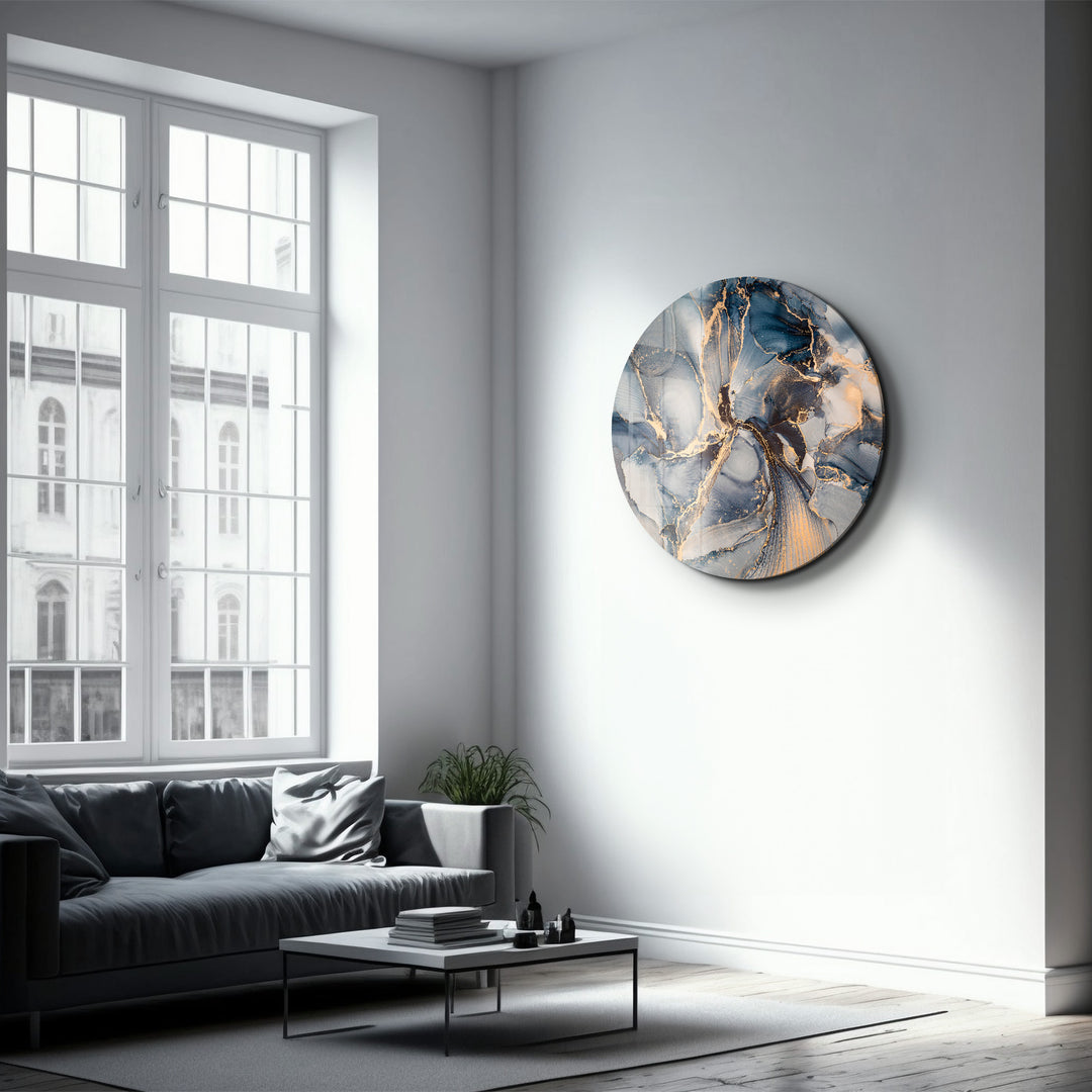 ・"Marble Pattern 2"・Rounded Glass Wall Art