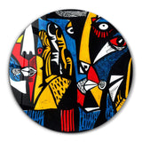 ・"African Faces Colorful 2"・Rounded Glass Wall Art