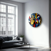 ・"African Faces Colorful 2"・Rounded Glass Wall Art - ArtDesigna Glass Printing Wall Art
