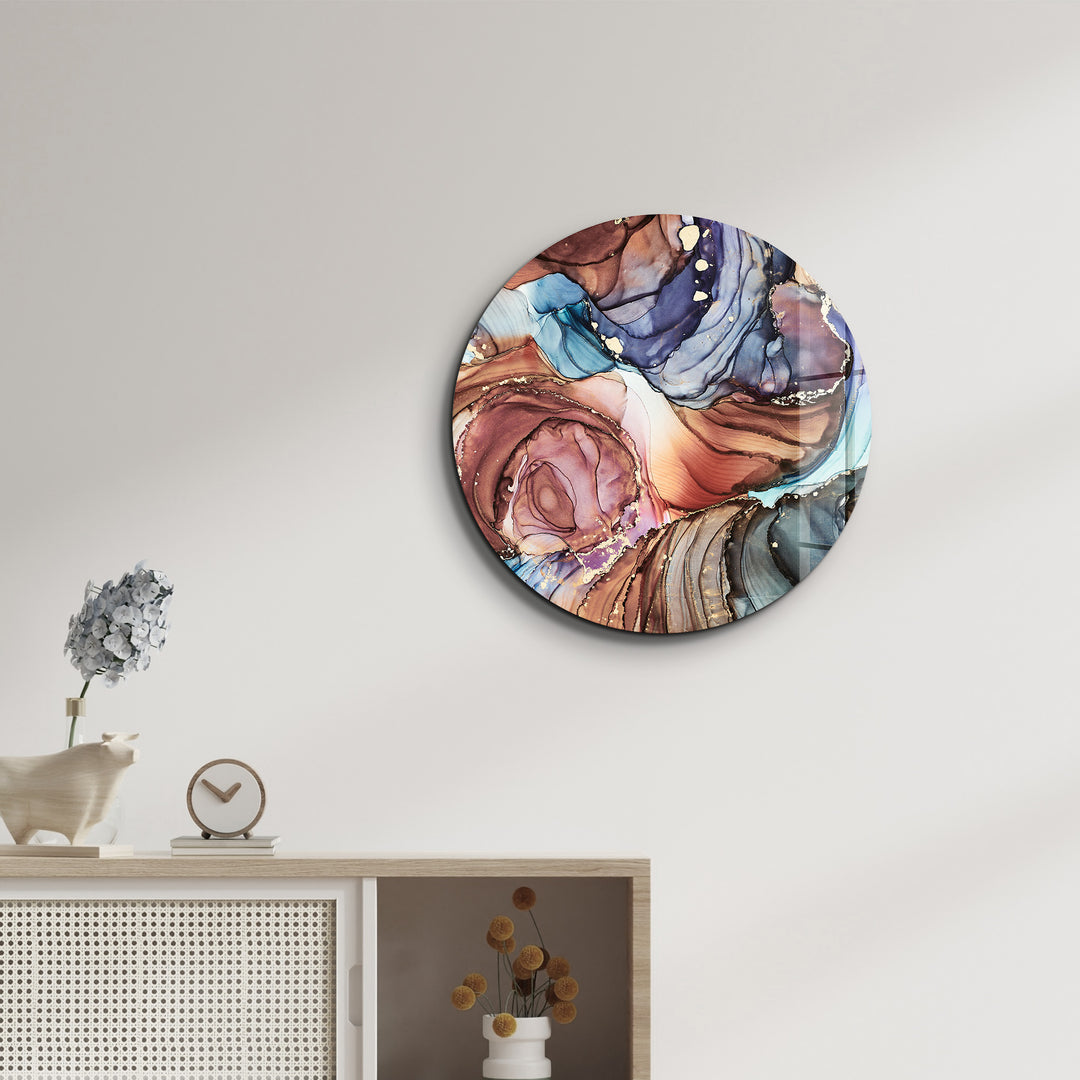 ・"Terra Tones"・Rounded Glass Wall Art