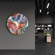 ・"Terra Tones"・Rounded Glass Wall Art - ArtDesigna Glass Printing Wall Art