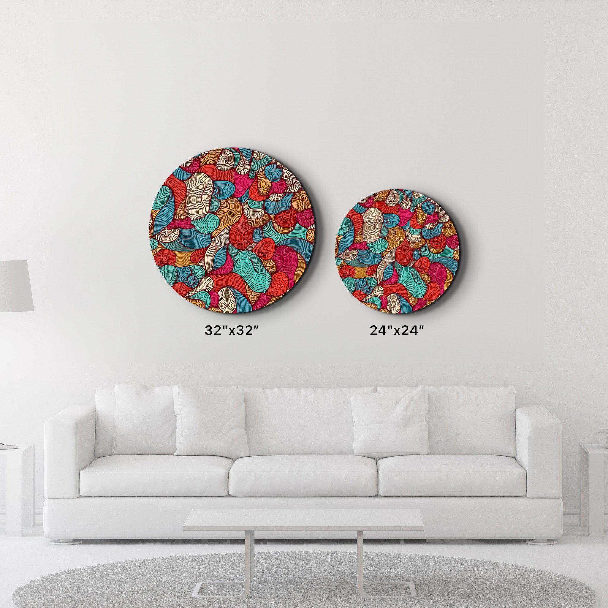 ・"Lines and Colors"・Rounded Glass Wall Art - ArtDesigna Glass Printing Wall Art