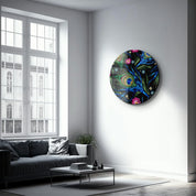 ・"Peacock"・Rounded Glass Wall Art - ArtDesigna Glass Printing Wall Art