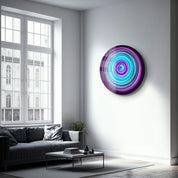 ・"Blue Swirl"・Rounded Glass Wall Art - ArtDesigna Glass Printing Wall Art